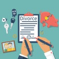 Divorce concept vector Royalty Free Stock Photo