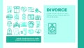 Divorce Couple Canceling Marriage Landing Header Vector