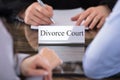 Divorce Court Name Plate On Desk Royalty Free Stock Photo