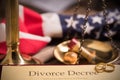 Divorce decree and gavel Royalty Free Stock Photo