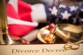 Divorce decree and gavel Royalty Free Stock Photo