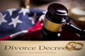 Divorce decree and gavel Royalty Free Stock Photo