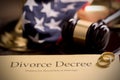 Divorce decree and gavel Royalty Free Stock Photo