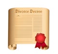 Divorce decree Old scroll with a wet seal Royalty Free Stock Photo