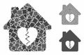 Divorce house heart Mosaic Icon of Abrupt Items Royalty Free Stock Photo