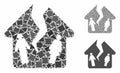 Divorce house Mosaic Icon of Rugged Elements Royalty Free Stock Photo