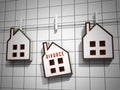 Divorce House Split Icons Depicts Legal Sharing Of Property After Divorcing - 3d Illustration