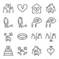 Divorce icon illustration vector set. Contains such icon as conflict, wreck, halt, cease, separate, unhappy, and more. Expanded St