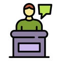 Divorce lawyer speech icon color outline vector