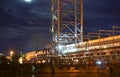 Bridge, lifting, counterweight, support, night, river, swing