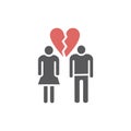 Divorce line icon. Vector signs for web graphics