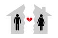 Divorce man and woman brocken house