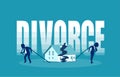 Divorce and marriage problems vector concept Royalty Free Stock Photo