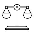 Divorce mediation balance icon, outline style