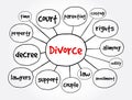 Divorce mind map, concept for presentations and reports