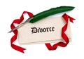 Divorce papers and quill pen Royalty Free Stock Photo