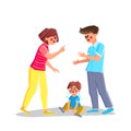 Divorce Parent And Family Conflict Problem Vector Royalty Free Stock Photo