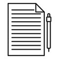 Divorce petition icon, outline style