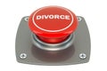 Divorce pushbutton, 3D rendering