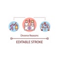 Divorce reasons concept icon