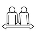 Divorce separation icon, outline style