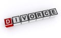 Divorce word block on white Royalty Free Stock Photo