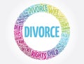 Divorce word cloud collage, law concept background Royalty Free Stock Photo