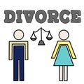 Vector illustrstion of divorced couple