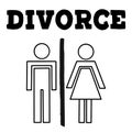 Vector illustrstion of divorced couple