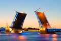 Divorced Palace bridge, white July night. Saint Petersburg. Russia Royalty Free Stock Photo