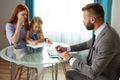 Divorced single redhead mother with child get help by professional psychologist