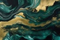 Divorces of gold and green acrylic paint, texture for design. Generative ai Royalty Free Stock Photo