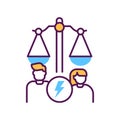 Divorse line color icon. Judiciary concept. Family law. Sign for web page, mobile app, button, logo.