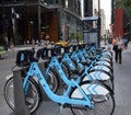 Divvy bike rental station in downtown Chicago