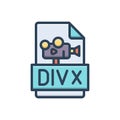 Color illustration icon for Divx, application and download Royalty Free Stock Photo