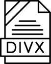 DIVX Outline Vector Icon Royalty Free Stock Photo