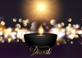 Diwali background with bokeh lights Royalty Free Stock Photo