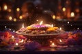 Diwali background with cultural symbols and