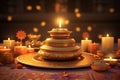 Diwali background with cultural symbols and