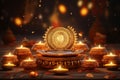 Diwali background with cultural symbols and