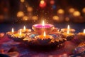 Diwali background with cultural symbols and