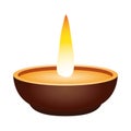 Isolated diwali candle vector design