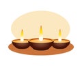 Isolated diwali candles vector design