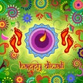Diwali decorated diya for light festival of India