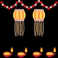 Diwali decorative colourful illustration