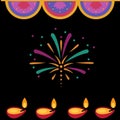 Diwali decorative colourful illustration