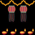 Diwali decorative colourful illustration, festival design