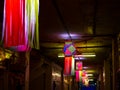 Diwali decorative lamps/Akash Kandil/Lantern lights hanging outside traditional indian home/chawl