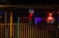 Diwali decorative lamps/Akash Kandil/Lantern lights hanging outside traditional indian home/chawl