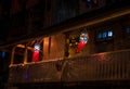 Diwali decorative lamps/Akash Kandil/Lantern lights hanging outside traditional indian home/chawl